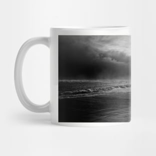 Storm Clouds on Cambois Beach in Monochrome Mug